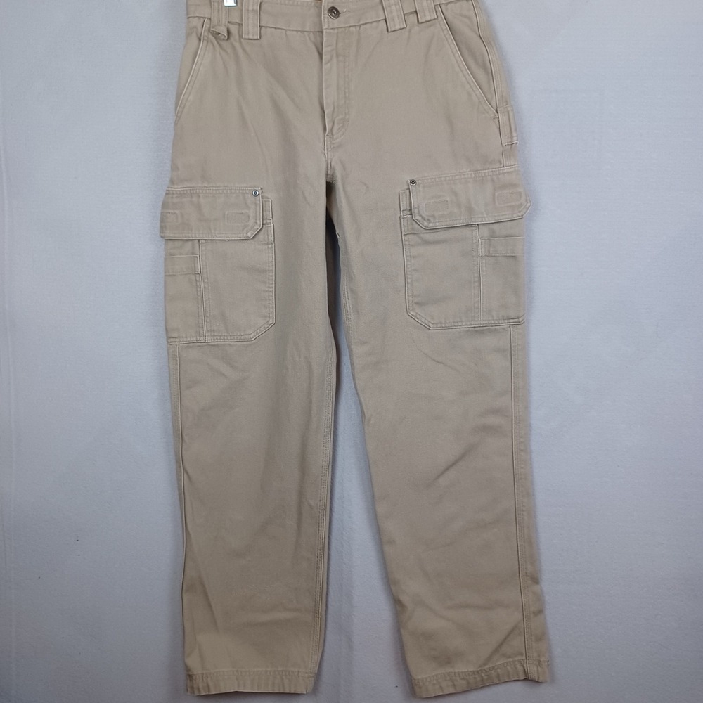 Duluth Trading Cargo Work Pants Men's Size 33 X 34 fits 32x32 Tan Utility